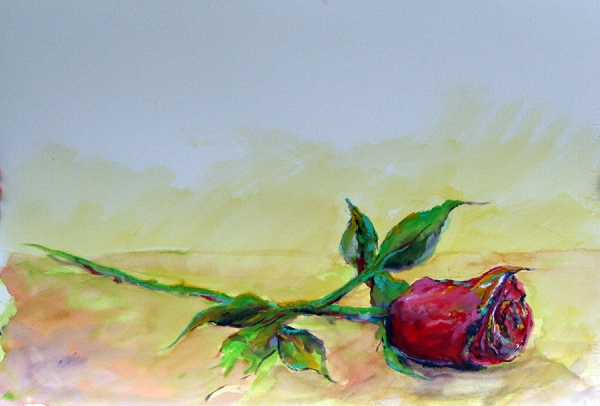Single Rose by Calvin deRuyter