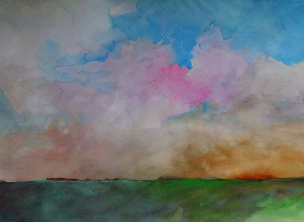 Skies in Gold and Pink by Calvin deRuyter