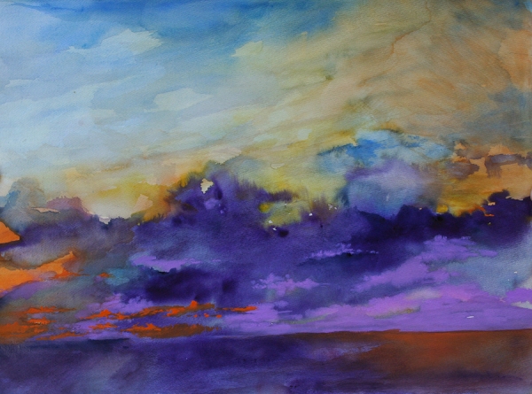 Sunset in Orange and Purple by Calvin deRuyter