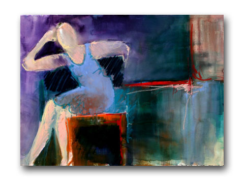 Diva On a Chair, After Diebenkorn by Calvin deRuyter