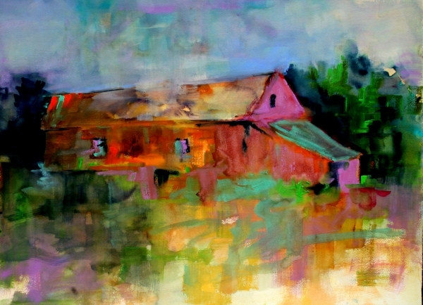 Sunrise on the Johnson Barn by Calvin deRuyter