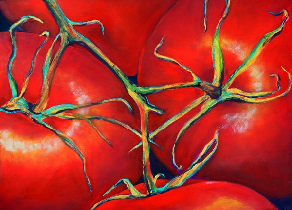Tomatoes on Vine #2 by Calvin deRuyter