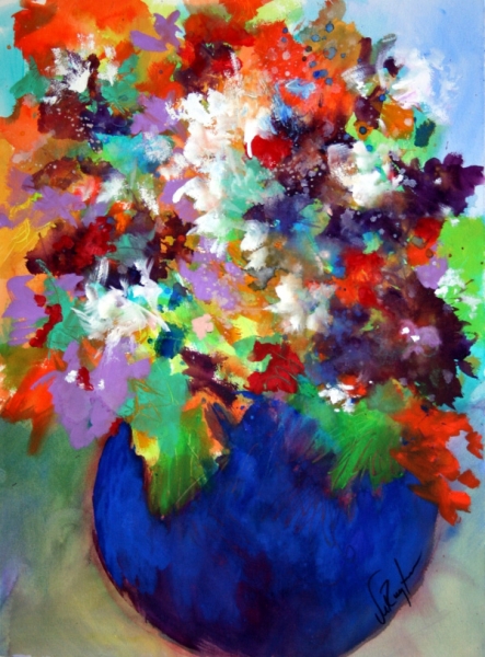 Blue Vase by Calvin deRuyter