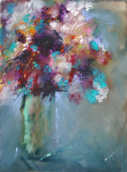 Blue Floral by Calvin deRuyter