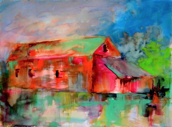 Sunset on the Johnson Barn by Calvin deRuyter