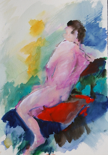 Nude on Red by Calvin deRuyter
